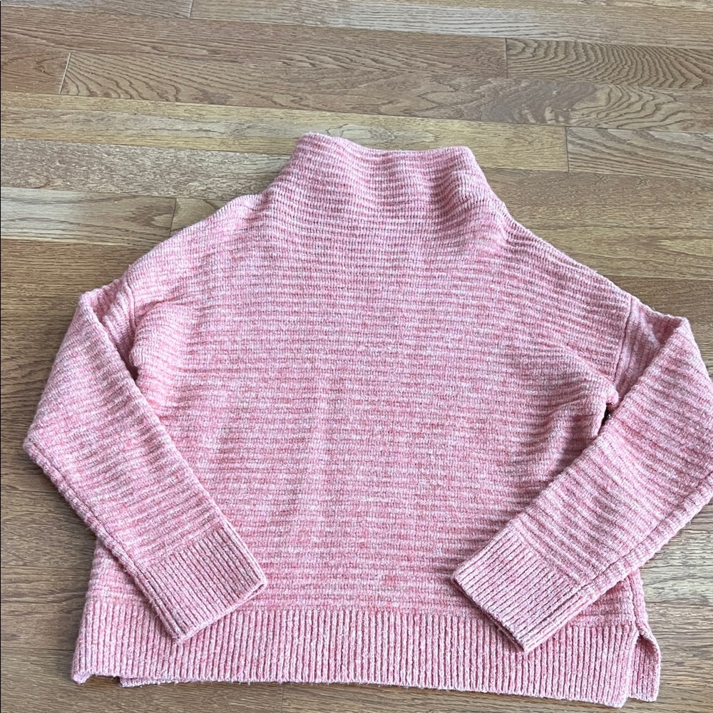 Madewell coral small mock turtleneck sweater